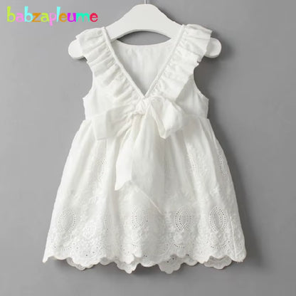 SunLily – Backless White Summer Dress for Baby Girls